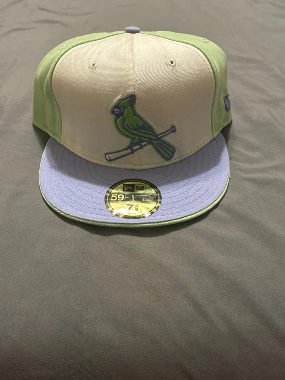 Two-Tone Lavender and Lime Baseball Cap